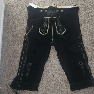 Bavarian lederhosen knee breeches black